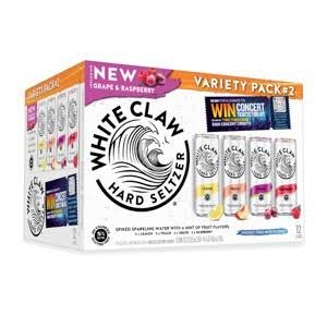 White Claw 12 Pack Variety New Grape Raspberry